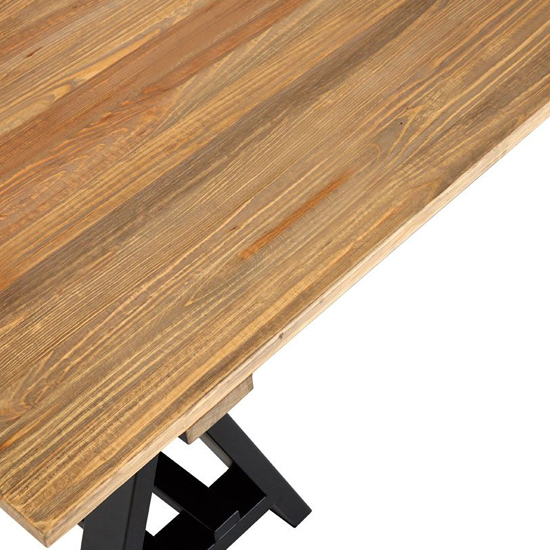 Hampro Wooden Coffee Table With Black Metal Legs In Natural Furniture