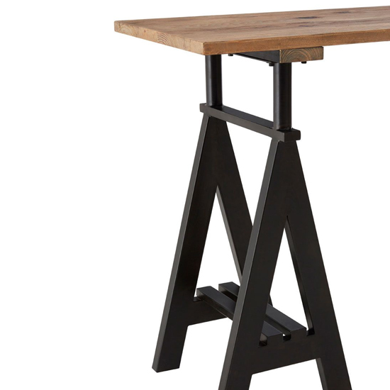 Hampro Wooden Console Table With Black Metal Legs In Natural Furniture in Fashion