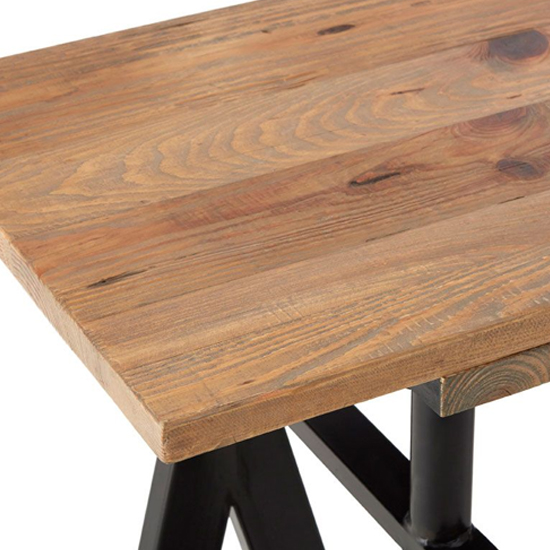 Hampro Wooden Console Table With Black Metal Legs In Natural Furniture in Fashion