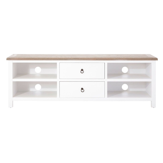 Hampro Wooden TV Stand With 2 Drawers In Oak And White