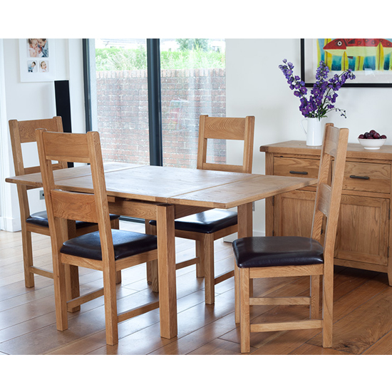 Product photograph of Hampshire Draw Leaf Dining Set With 4 Chairs from Furniture in Fashion