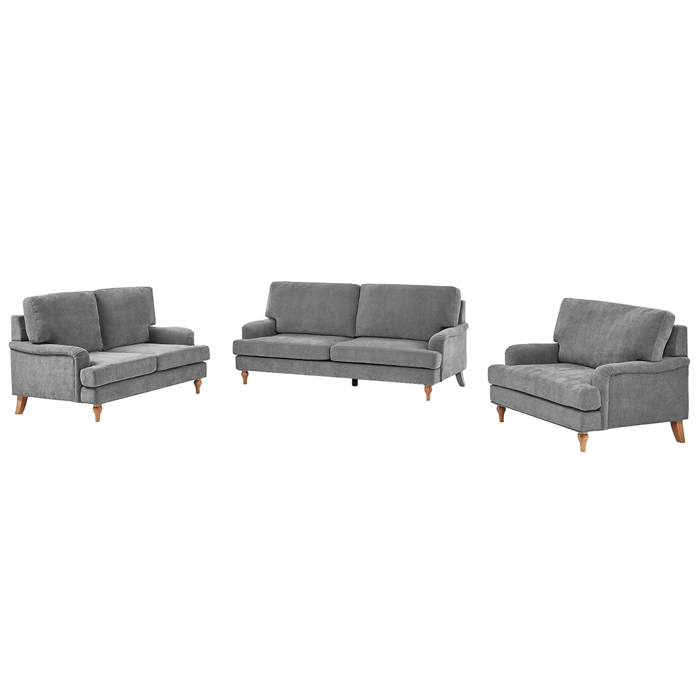 Hampshire Fabric 3+2+1 Seater Sofa Set In Grey