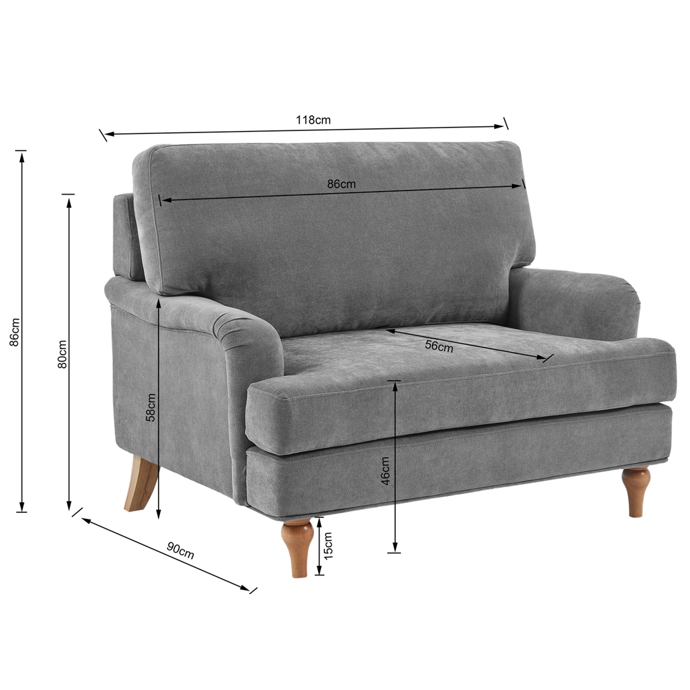 Hampshire Fabric 3+2+1 Seater Sofa Set In Grey