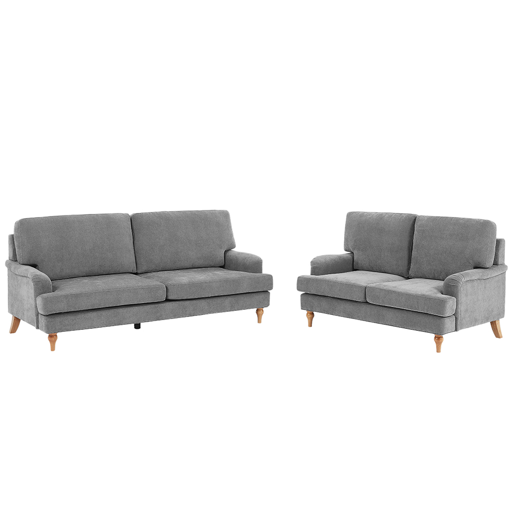 Hampshire Fabric 3+2 Seater Sofa Set In Grey