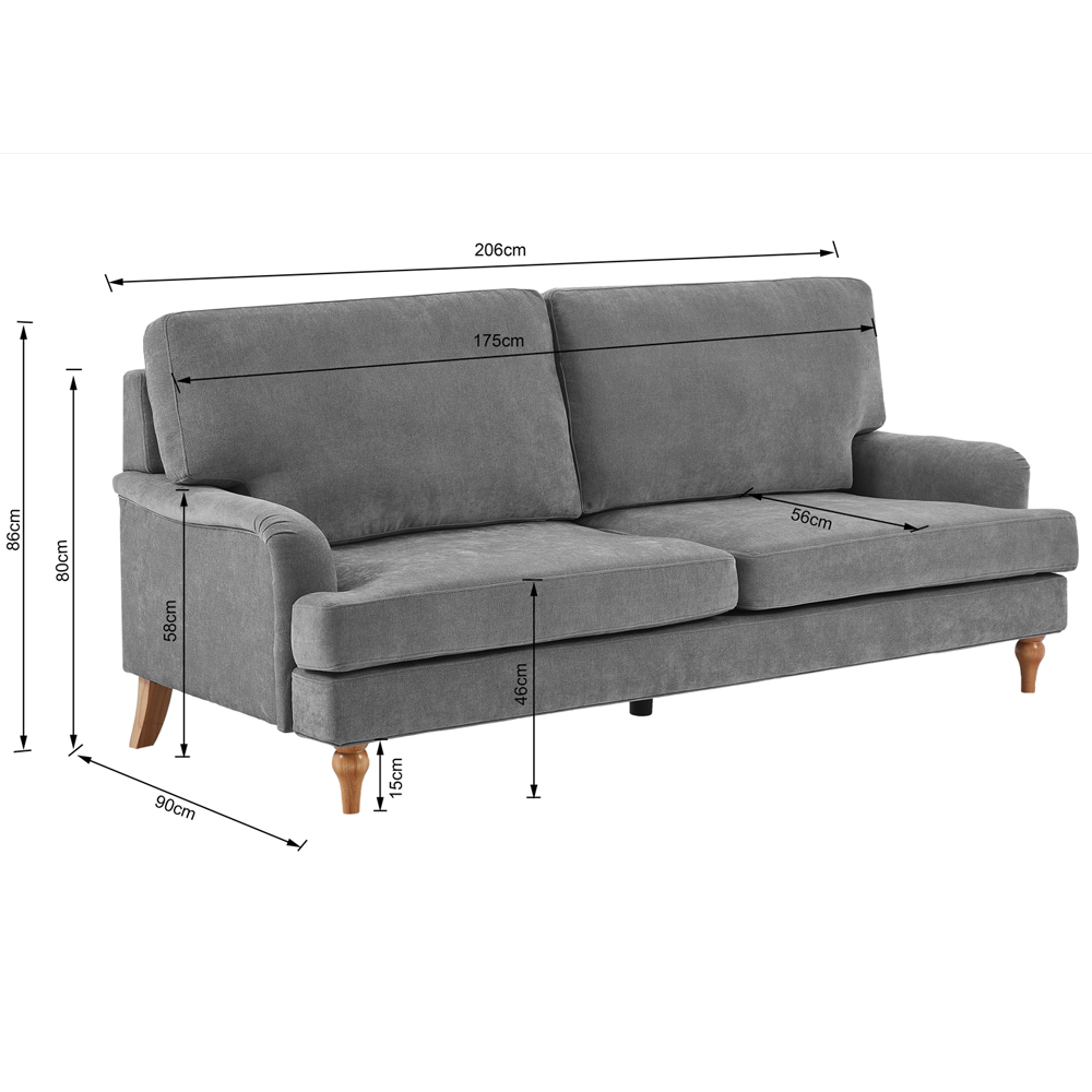 Hampshire Fabric 3+2 Seater Sofa Set In Grey