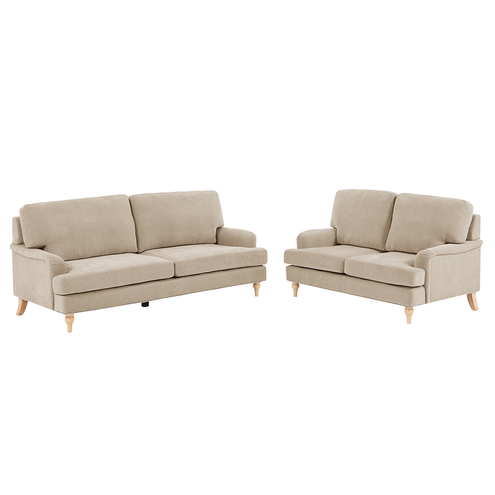 Hampshire Fabric 3+2 Seater Sofa Set In Stone