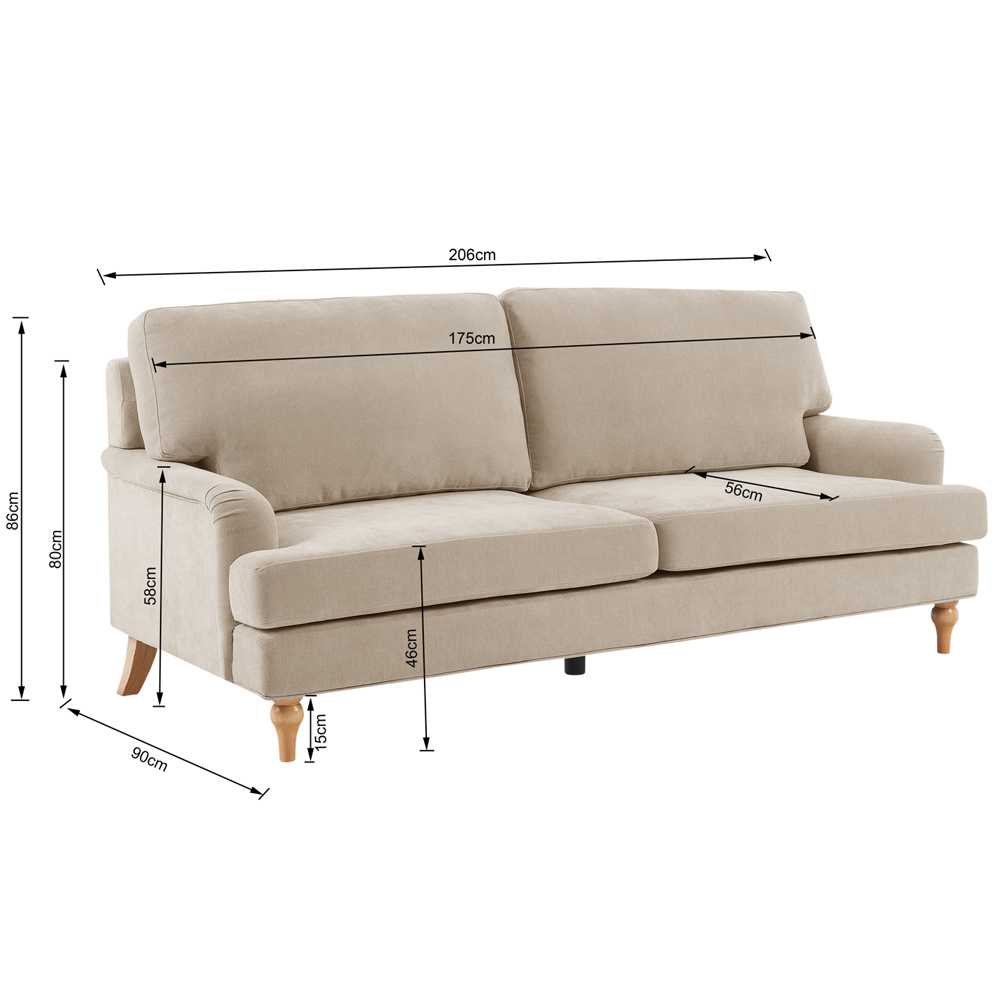 Hampshire Fabric 3+2 Seater Sofa Set In Stone