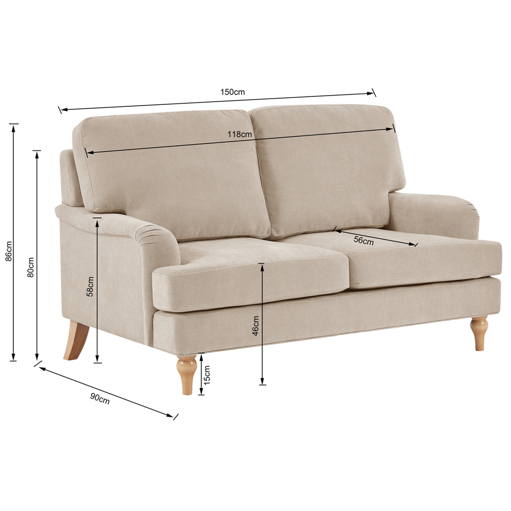 Hampshire Fabric 3+2 Seater Sofa Set In Stone