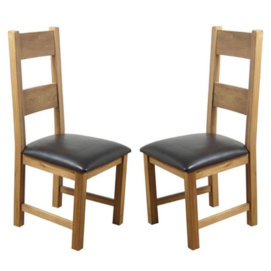 Photo of Hampshire oak dining chairs with padded seat in a pair
