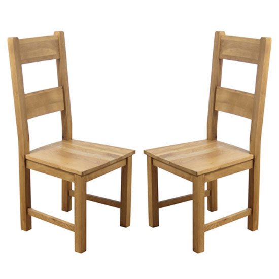 Hampshire Oak Dining Chairs With Solid Seat In A Pair Furniture in