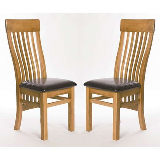 Read more about Hampshire oak slat back dining chairs in a pair