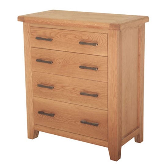 Photo of Hampshire wooden chest of drawers in oak with 4 drawers