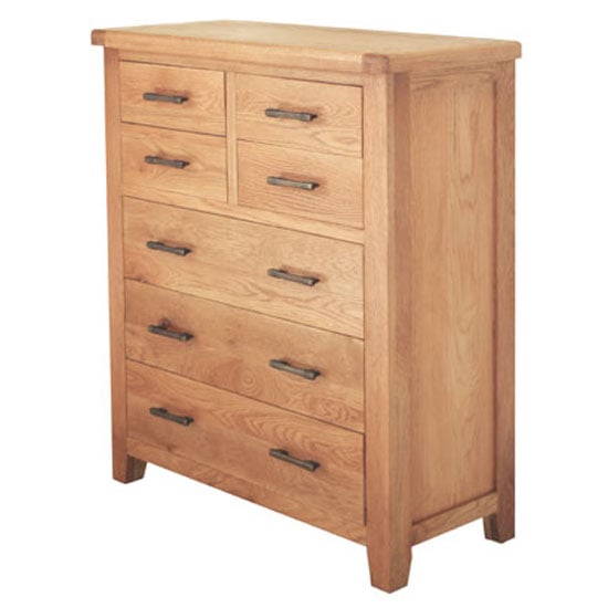Read more about Hampshire wooden chest of drawers in oak with 7 drawers
