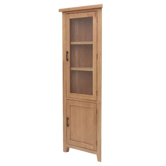 Photo of Hampshire wooden corner display cabinet in oak