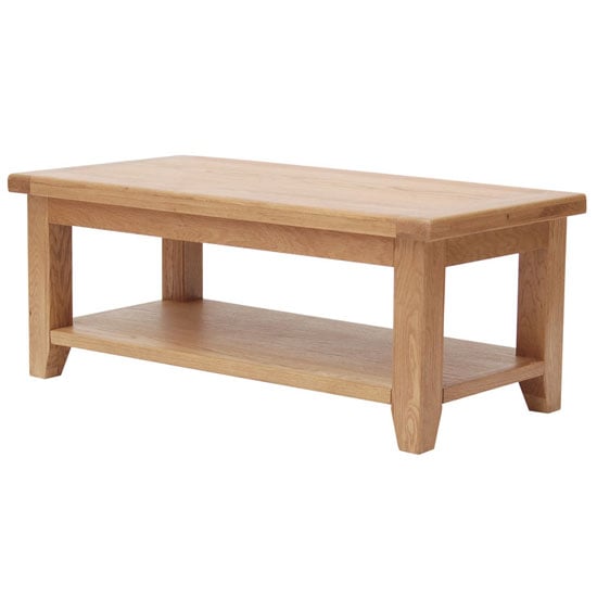 Photo of Hampshire wooden large coffee table in oak