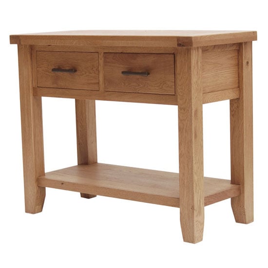 Photo of Hampshire wooden large console table in oak