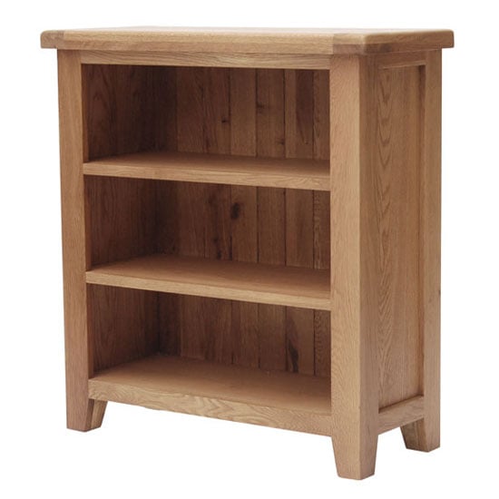 Read more about Hampshire wooden low bookcase in oak