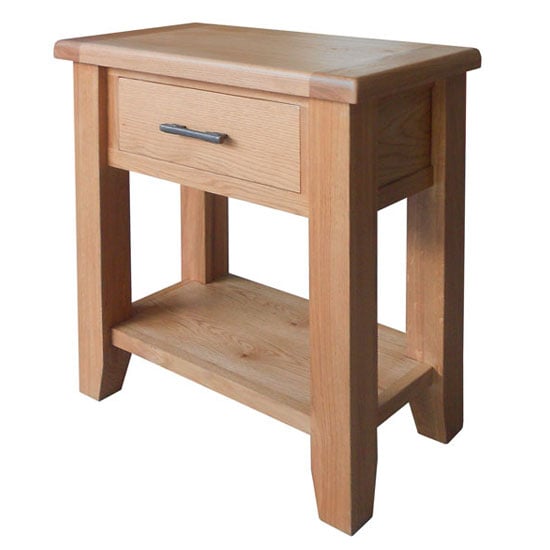 Photo of Hampshire wooden small console table in oak