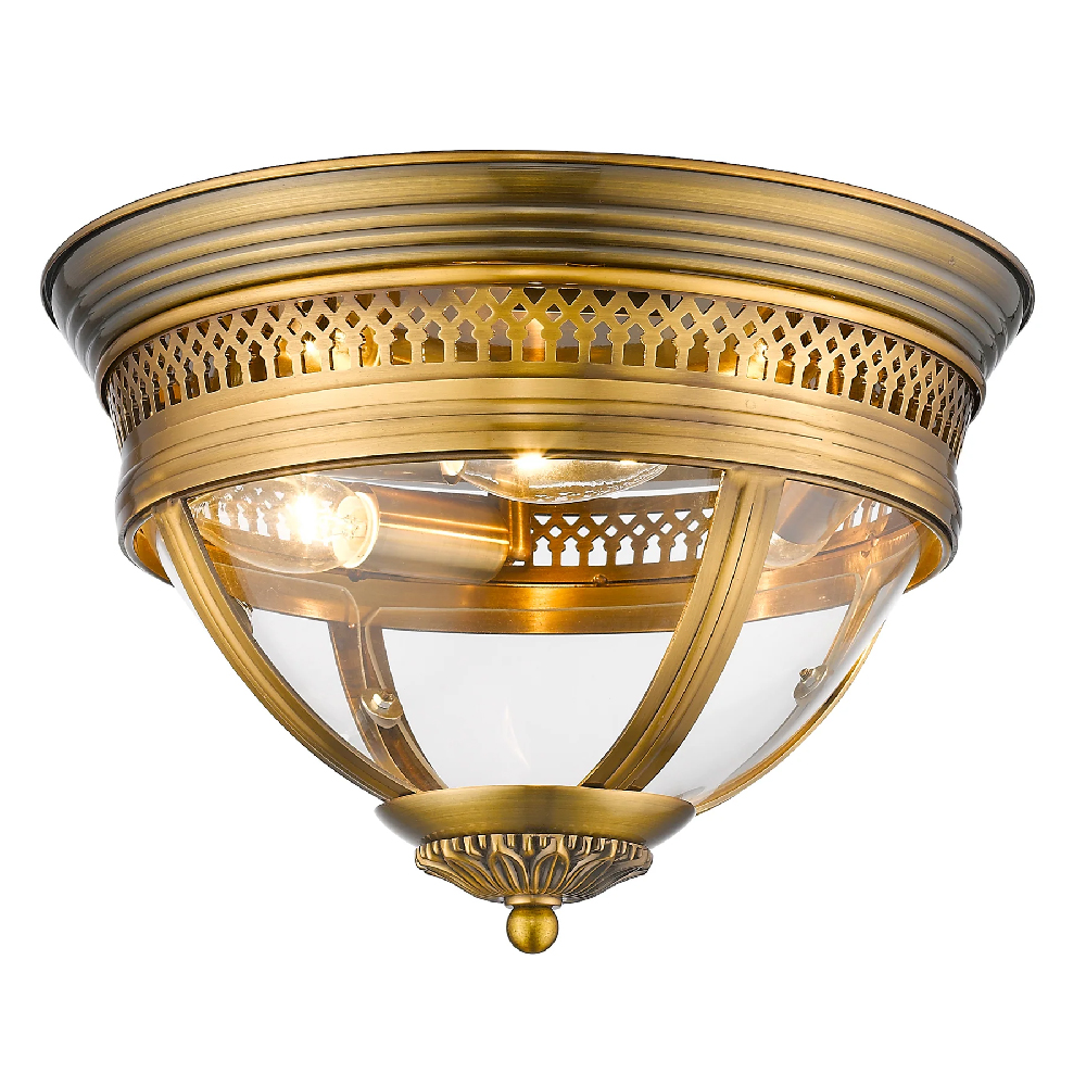 Read more about Hampstead clear glass shade ceiling flush light in brass