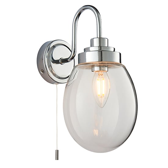 Read more about Hampton clear glass wall light in chrome