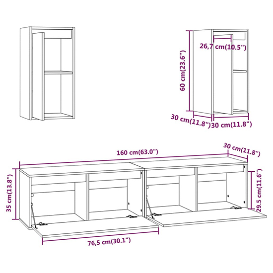 Hanayo Solid Pinewood Entertainment Unit In White