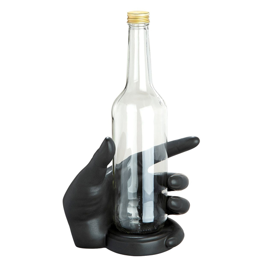 Hand Ceramic Design Wine Bottle Holder In Black