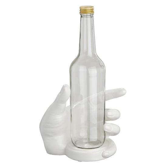 Hand Ceramic Design Wine Bottle Holder In White