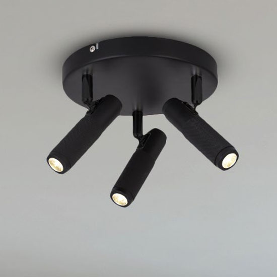 Handle Bar 3 Spot Ceiling light Disk In Black