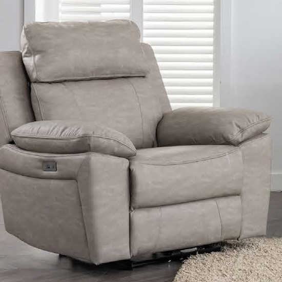 Read more about Hanford electric fabric recliner 1 seater sofa in silver grey