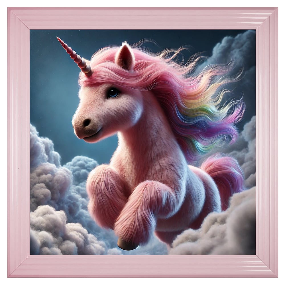 Read more about Hankinson pink unicorn wall art in pink frame
