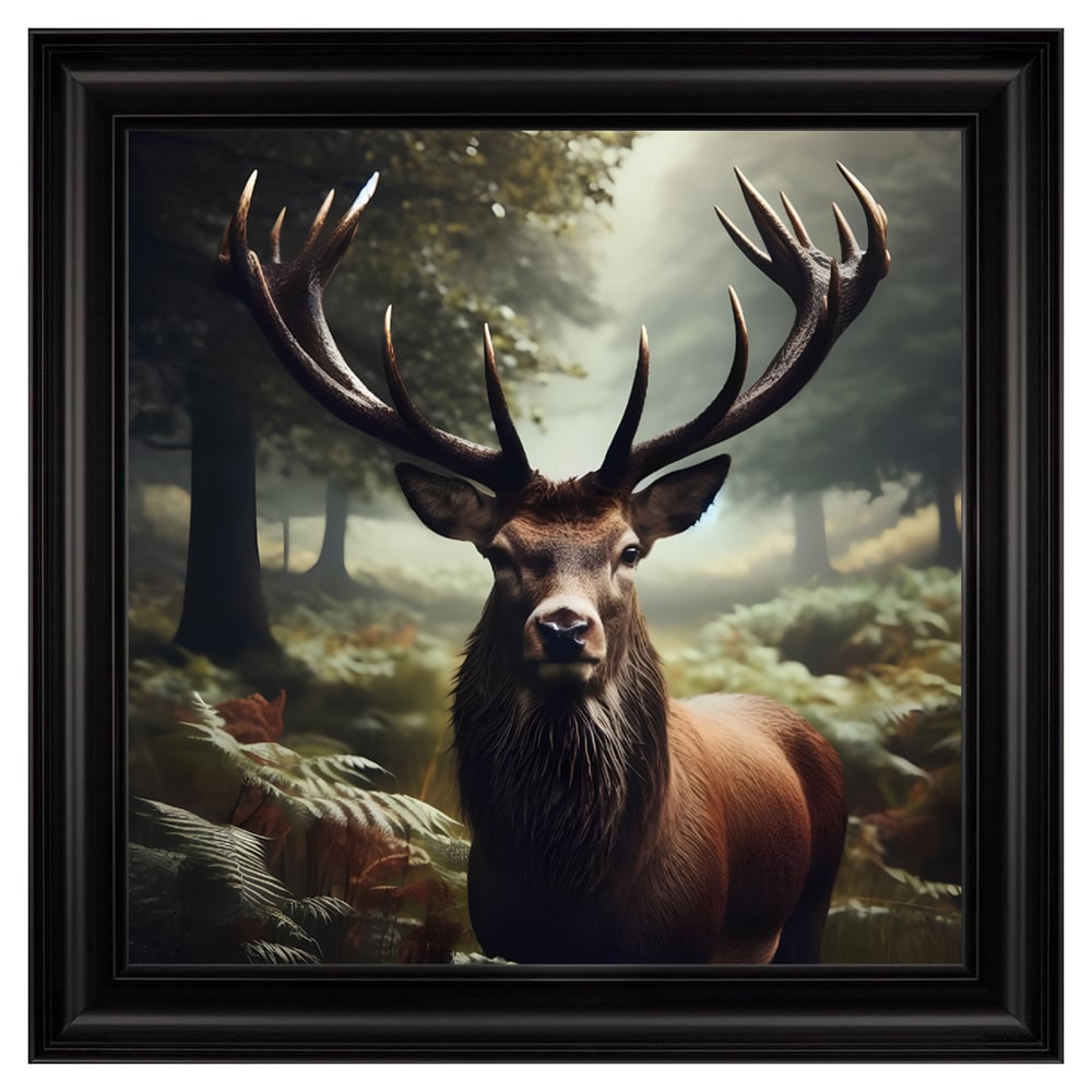 Read more about Hankinson wild stag wall art in black frame