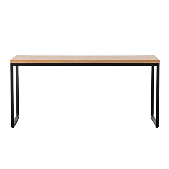 Hanley Wooden Coffee Table With Black Metal Frame In Natural FiF