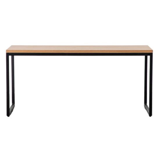 Hanley Wooden Coffee Table With Black Metal Frame In Natural