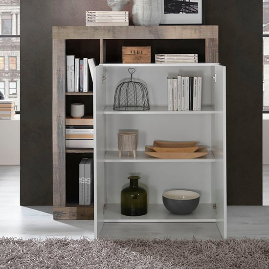 Hanmer High Gloss Highboard With 2 Doors In White And Pero_2