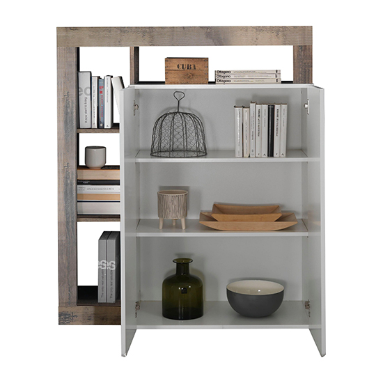 Hanmer High Gloss Highboard With 2 Doors In White And Pero_4