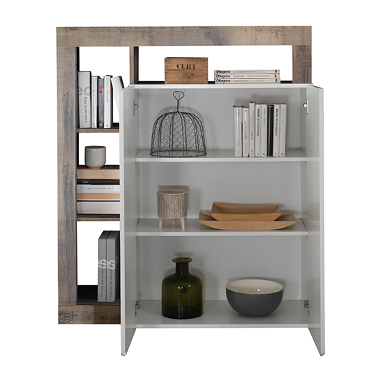 Hanmer High Gloss Highboard With 2 Doors In White And Pero