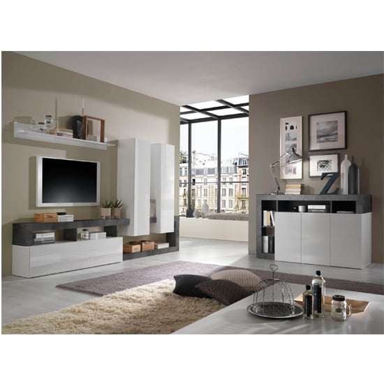 Hanmer High Gloss Living Room Furniture Set In White And Oxide_5