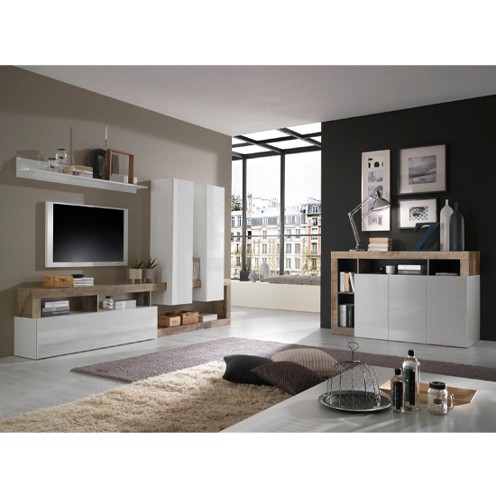 Hanmer High Gloss Living Room Furniture Set In White And Pero_6