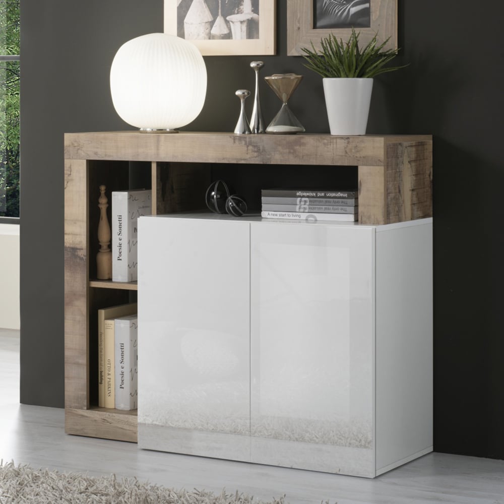 Read more about Hanmer white high gloss sideboard with 2 doors in pero