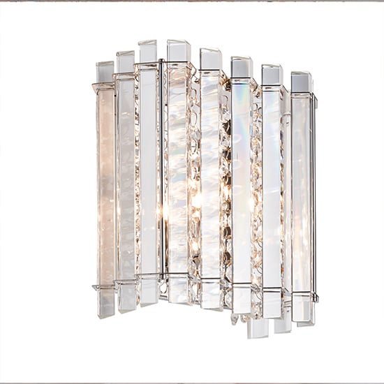 Hanna 1 Light Clear Crystals Wall Light In Polished Chrome_5