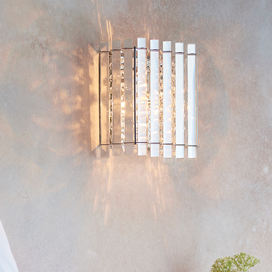 Product photograph of Hanna 1 Light Clear Crystals Wall Light In Polished Chrome from Furniture in Fashion