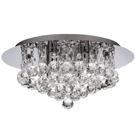 Photo of Hanna 4 light in ceiling flush in chrome with crystal balls