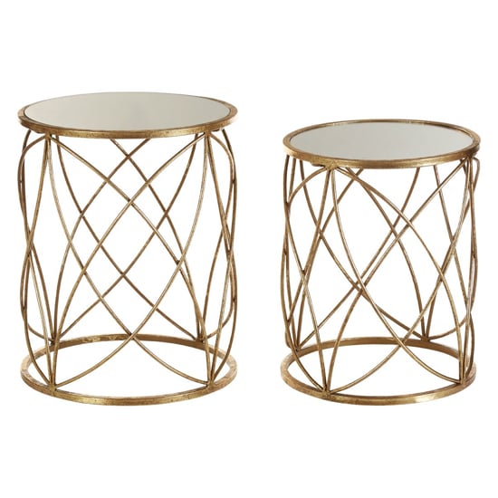 Hannah Glass Set Of 2 Side Tables With Sparkle Champagne Frame_2