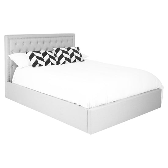 Photo of Hannata fabric storage ottoman king size bed in grey