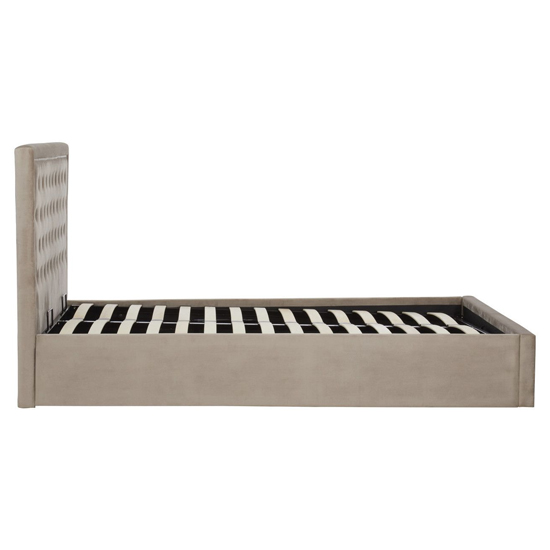Hannata Velvet Storage Ottoman King Size Bed In Mink