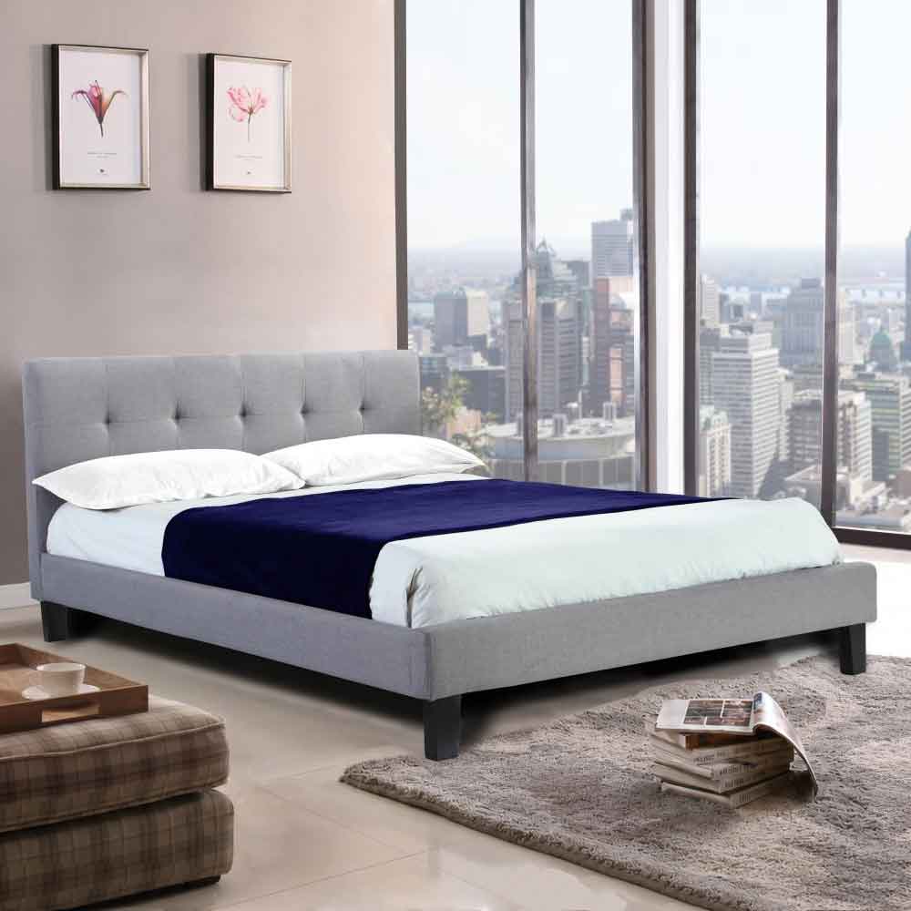 hanne linen fabric king size bed in grey-image-55732