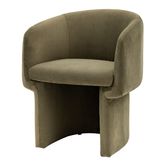 Product photograph of Hannover Fabric Dining Chair In Moss Green from Furniture in Fashion