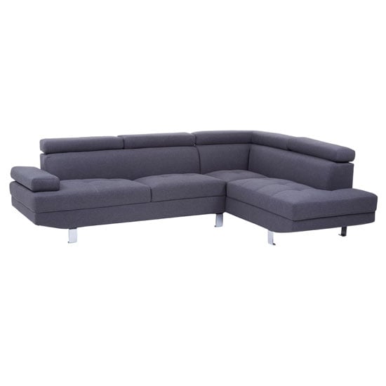Hannover Fabric Upholstered Corner Sofa In Dark Grey_1