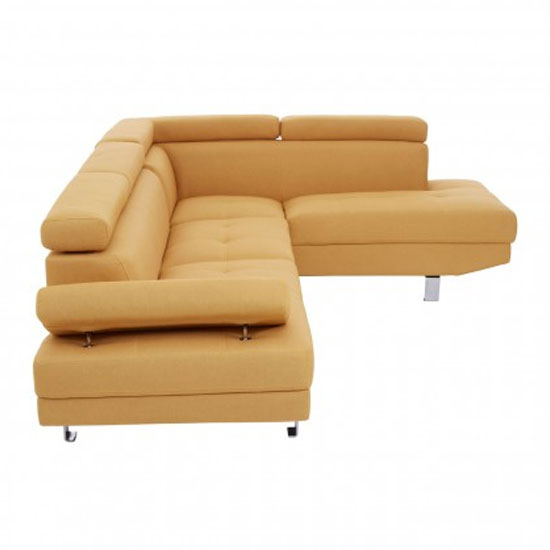 Hannover Fabric Upholstered Corner Sofa In Ochre