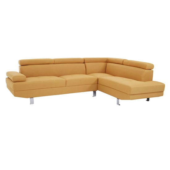 Read more about Hannover fabric upholstered corner sofa in ochre